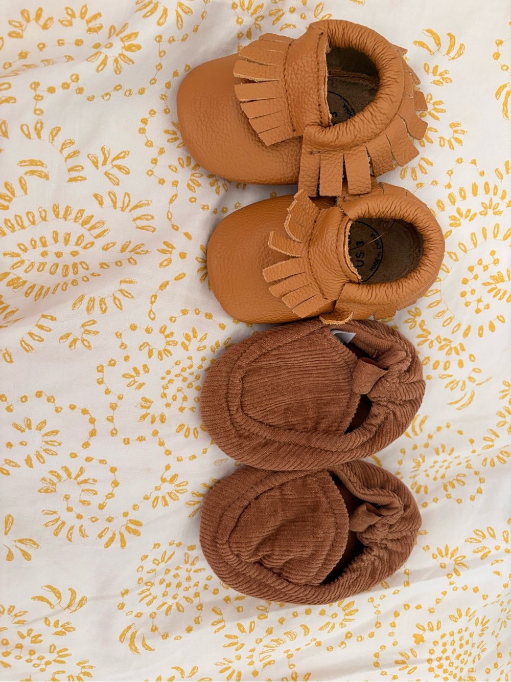 Baby Brown Fringe Moccasin & Corduroy Slip-On Shoe Set